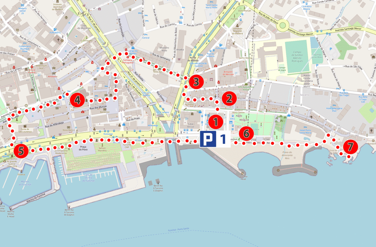 tourist street map of funchal