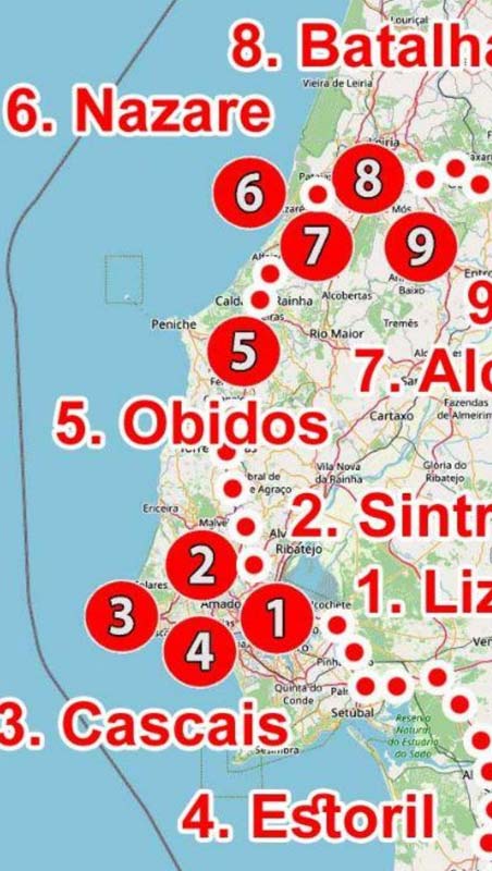 Mapa turístico de Portugal - download gratuito para smartphones, tablets e  sites