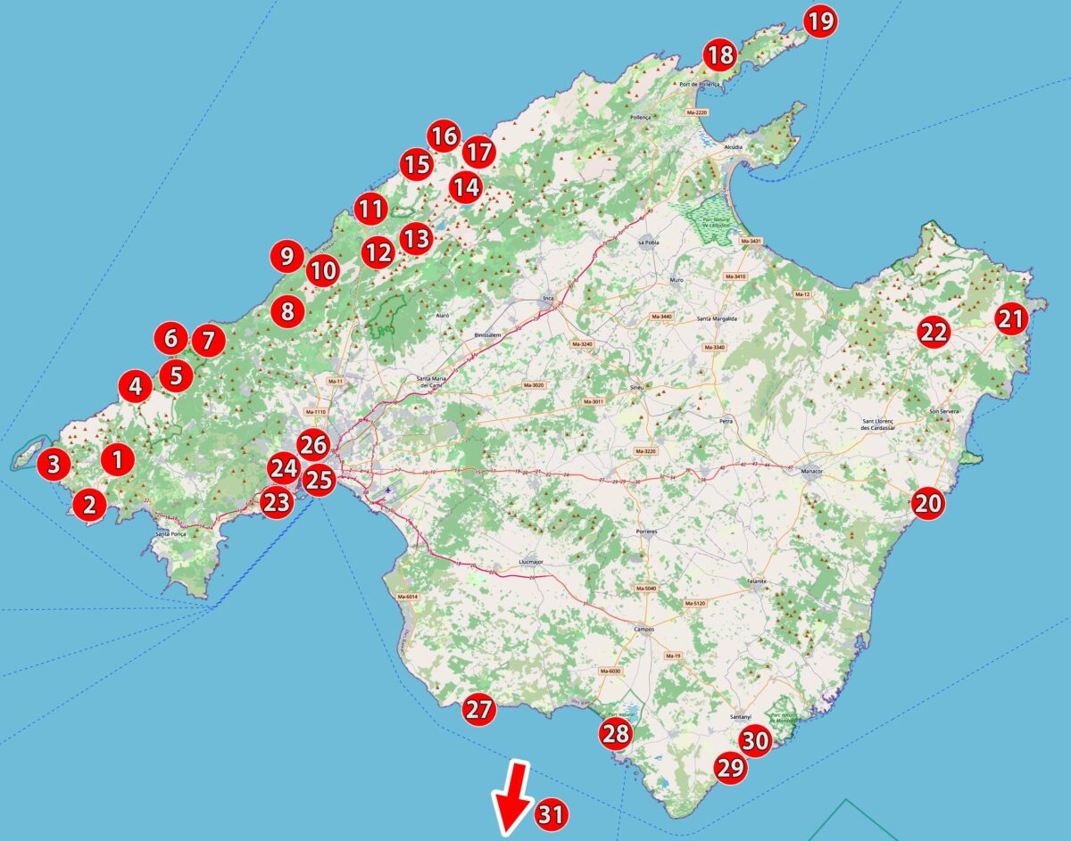 Majorka: mapa największych atrakcji
